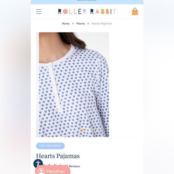 Roller Rabbit Blue Heart Top - Size M - NWT - Picture 5 of 5